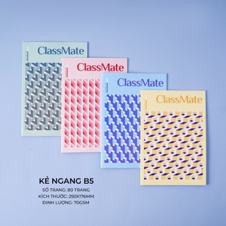 Vở Viết Học Sinh B5 CLASSMATE 80/120/200 Trang Dòng Kẻ Chấm Ngang, Bìa Cán Vân Chống Nước NB5-80-0601/0602/0603
