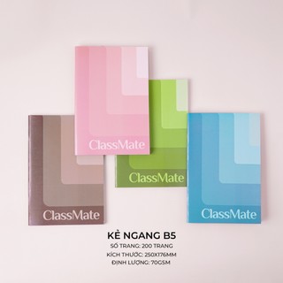 Vở Viết Học Sinh B5 CLASSMATE 80/120/200 Trang Dòng Kẻ Chấm Ngang, Bìa Cán Vân Chống Nước NB5-80-0601/0602/0603