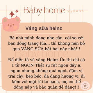 [date 2027]Váng Sữa / Trái Cây Nghiền Heinz Úc Cho Bé Ăn Dặm 6-8m+ Túi 120g