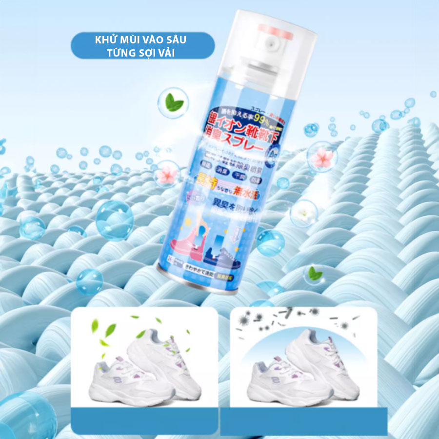 Chai Xịt Khử Mùi Giày Dép NaNo Bạc,Xịt Khử Mùi Hôi Chân Nano 2024 -BA1994 - ảnh 2