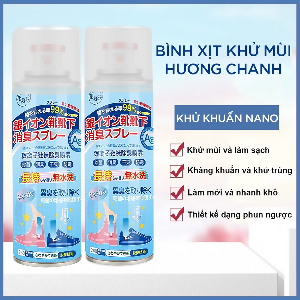 Chai Xịt Khử Mùi Giày Dép NaNo Bạc,Xịt Khử Mùi Hôi Chân Nano 2024 -BA1994 - ảnh 4