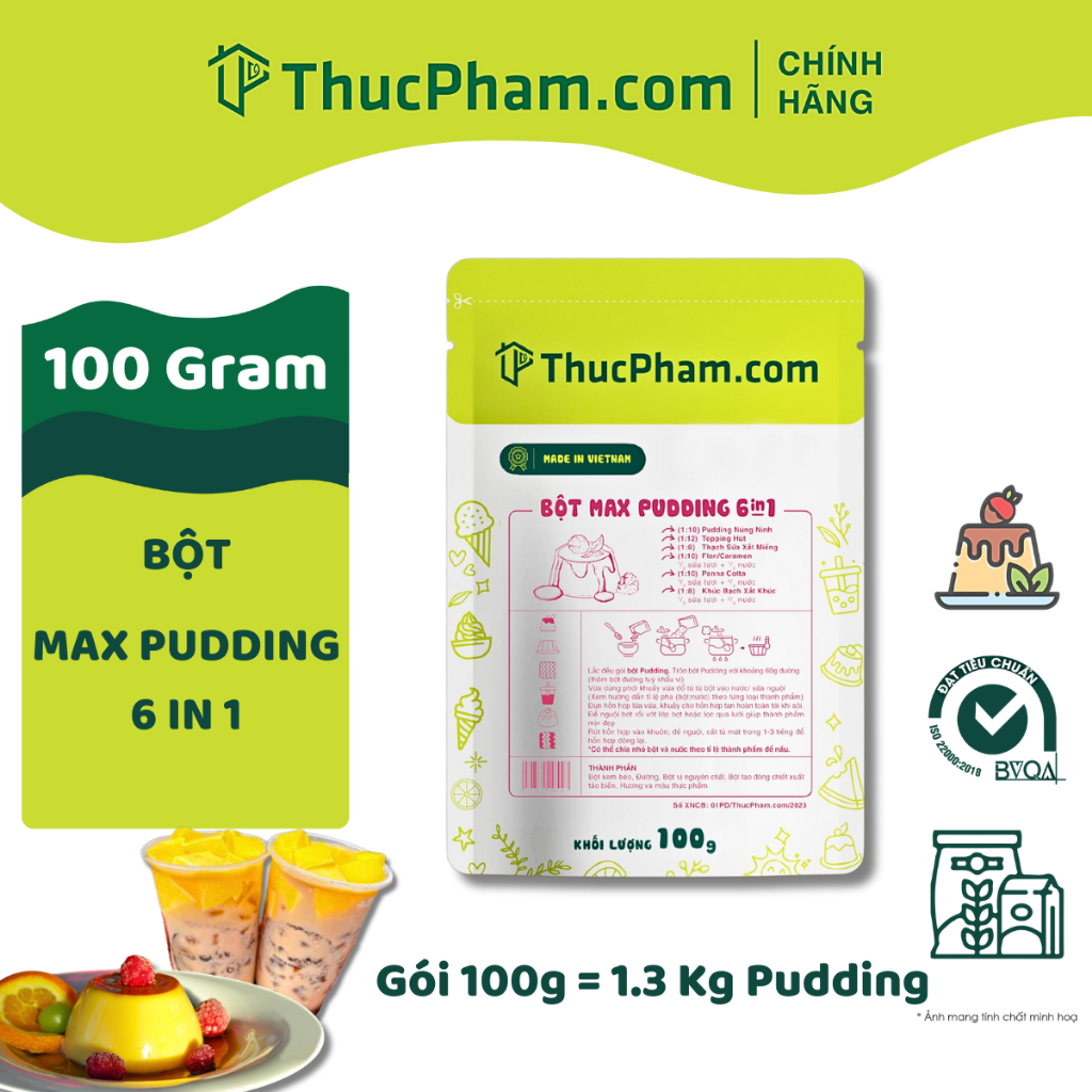 100G Bột Pudding 6in1 ThucPham.Com 30 Vị Làm Pudding Núng Nính, Thạch ...