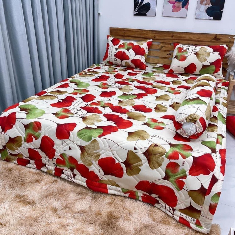 (ôm cột dây )bộ ga thun Hàn quốc 4 món