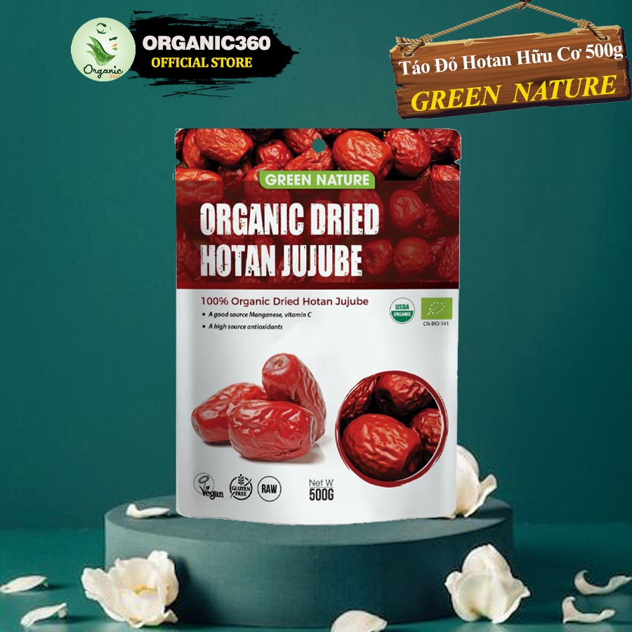 Ảnh Táo Đỏ Hữu Cơ GREEN NATURE Organic Hotan Ruoqiang Jujube 500g 3