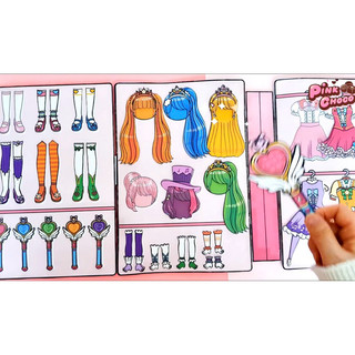 Đồ chơi Bữa tiệc hoá trang cô phù thuỷ nhỏ cùng cún cưng( 6 búp bê) búp bê giấy Pighandmade