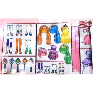 Đồ chơi Bữa tiệc hoá trang cô phù thuỷ nhỏ cùng cún cưng( 6 búp bê) búp bê giấy Pighandmade