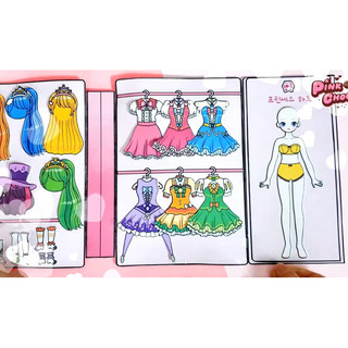 Đồ chơi Bữa tiệc hoá trang cô phù thuỷ nhỏ cùng cún cưng( 6 búp bê) búp bê giấy Pighandmade