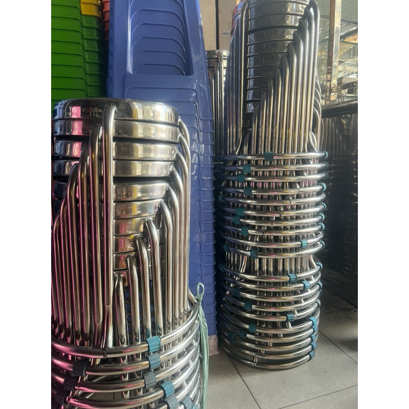 ghế inox ăn cơm ăn tiệc có vòng kiềng combo từ 5 đến 10 cái