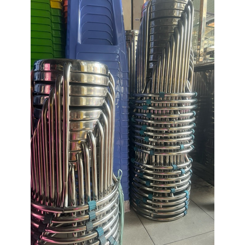 ghế inox ăn cơm ăn tiệc có vòng kiềng combo từ 5 đến 10 cái
