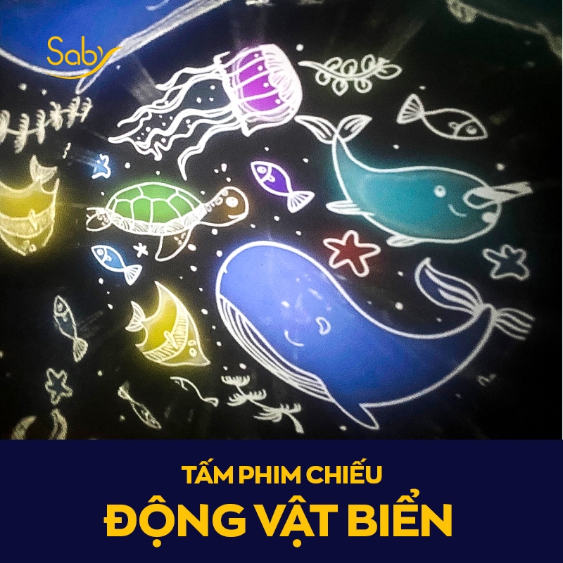 Ảnh Đèn chiếu sao Saby Dreamz kèm 3 tấm phim chiếu TỰ CHỌN, pin sạc, xoay 360 độ với 3 màu ánh sáng, BH 12 tháng 2