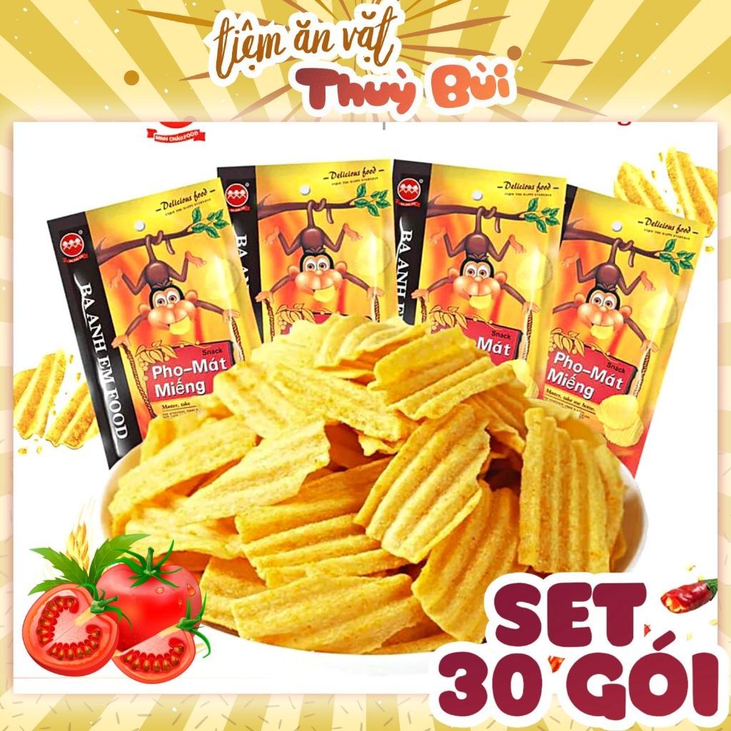 Bịch 30 Gói Snack Phô Mát Miếng Hình Khỉ , Snack Tăm Cay, Que Cay Cổng ...
