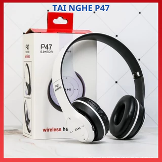Tai Nghe Chụp Tai Bluetooth P47, Tai Không Dây Có Mic, Có Thẻ Nhớ, Âm Bass Cực Hay, Nghe Nhạc Đã Bảo Hành 12 Tháng