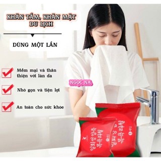 Khăn tắm nén, khăn mặt du lịch màu đỏ kích thước 140 x 70 cm