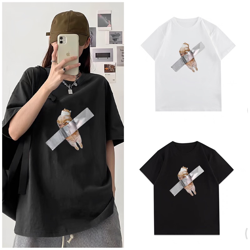 [VẢI 250 GSM] Áo Thun Cat In The Wall Unisex 100% Cotton Định Lượng Vải 250 GSM Unim Store
