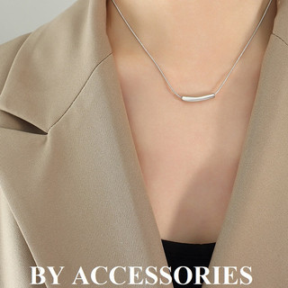 Dây chuyền nữ unisex titan kiểu mì phối mặt xỏ xuyên đơn giản thanh lịch không gỉ WN2417 BY ACCESSORIES