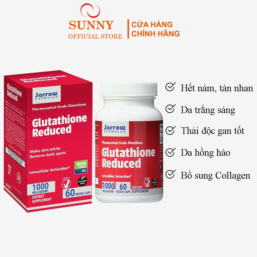 Vin Ung Trng Da Glutathione Ht Nm Tn Nhang Hiu Qu Sau 1 Liu Trnh  - Glutathione Reduced 1000mg Nhp Khu M | Shopee Vit Nam