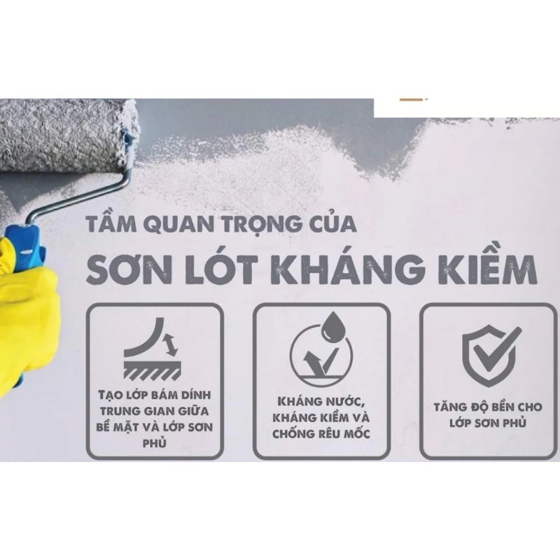 Sơn lót kháng kiềm 5kg, 2in1,chống rêu nắm mốc, kháng kiềm, độ phủ cao