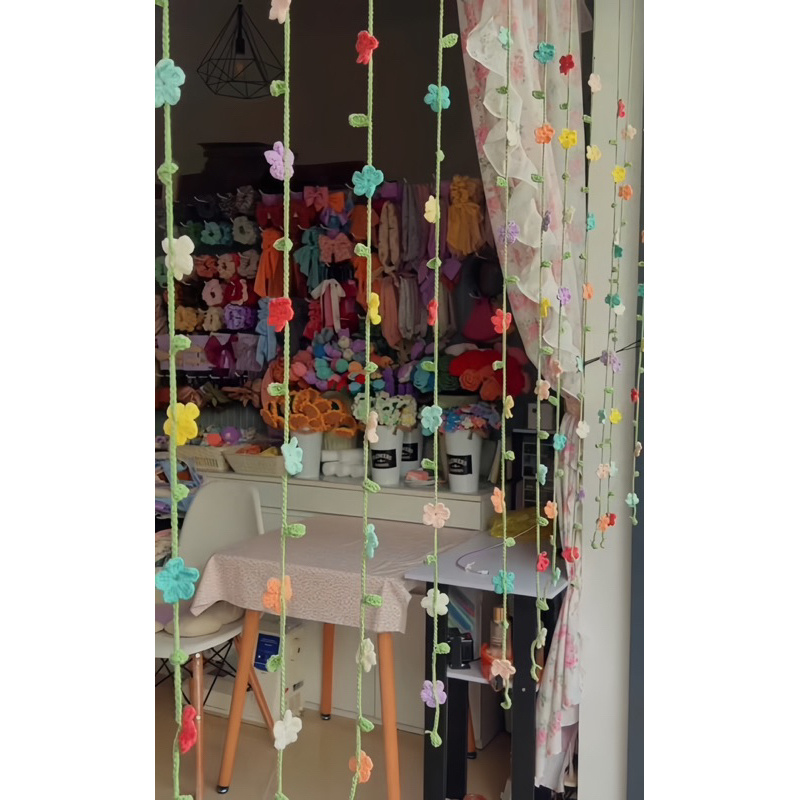 Rèm hoa móc len nhiều màu - made by Stunningcrochet.byt | Shopee Việt Nam