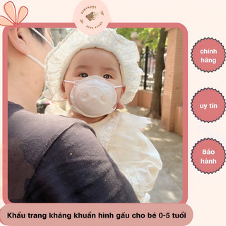 Set 3 Cái Khẩu Trang Gấu 3D Cho Bé Sơ Sinh Noppi Mask
