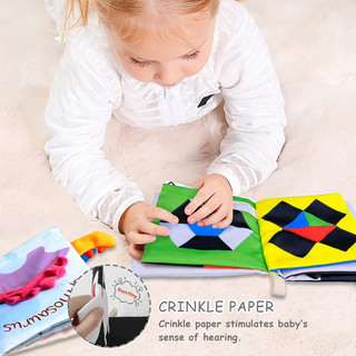 Sách vải đen trắng màu sắc tương phản kèm đồ chơi tương tác cho bé - Visual Quiet Book - Beiens
