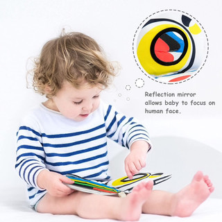 Sách vải đen trắng màu sắc tương phản kèm đồ chơi tương tác cho bé - Visual Quiet Book - Beiens
