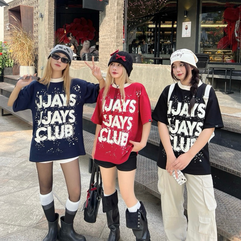 Áo phông tay lỡ 🖤 DIRTY JAY phong cách UNISEX nam nữ - áo thun cổ tròn tay lỡ form rộng Brand Jaystoree 🖤 | BigBuy360 - bigbuy360.vn