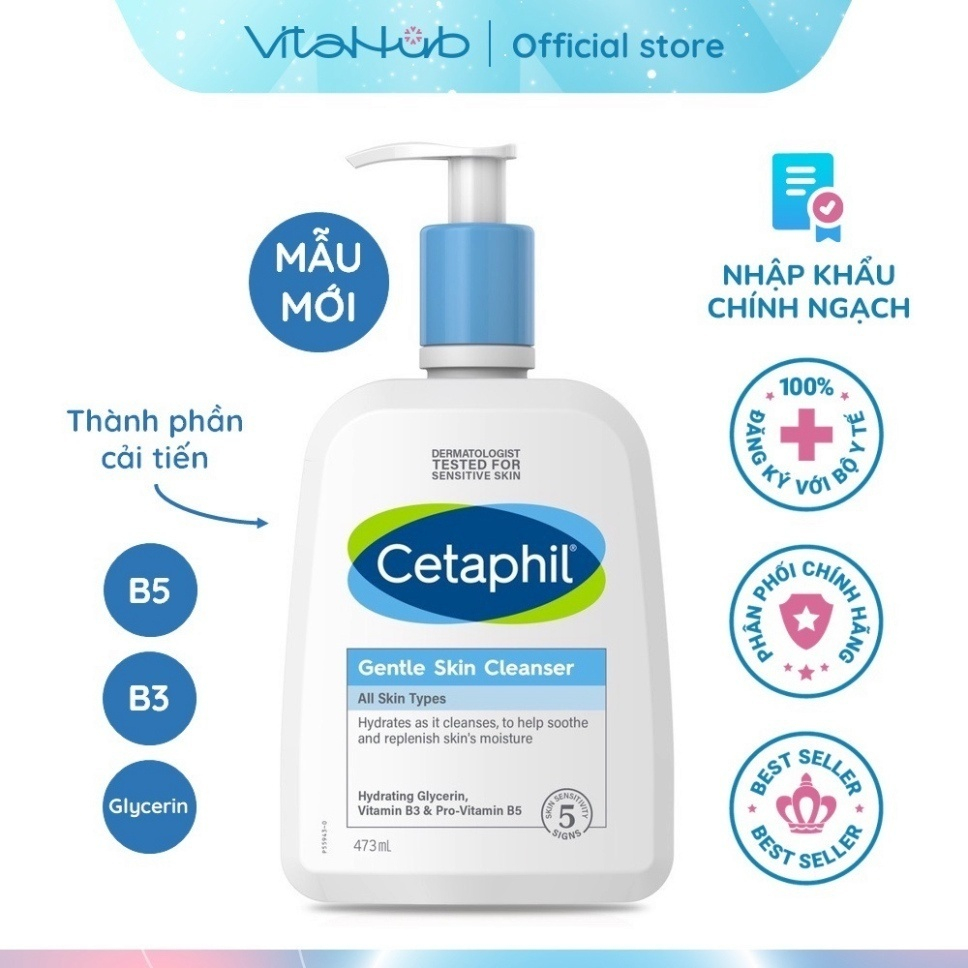 Sữa Rửa Mặt Dịu Nhẹ Cetaphil Gentle Skin Cleanser 473ml