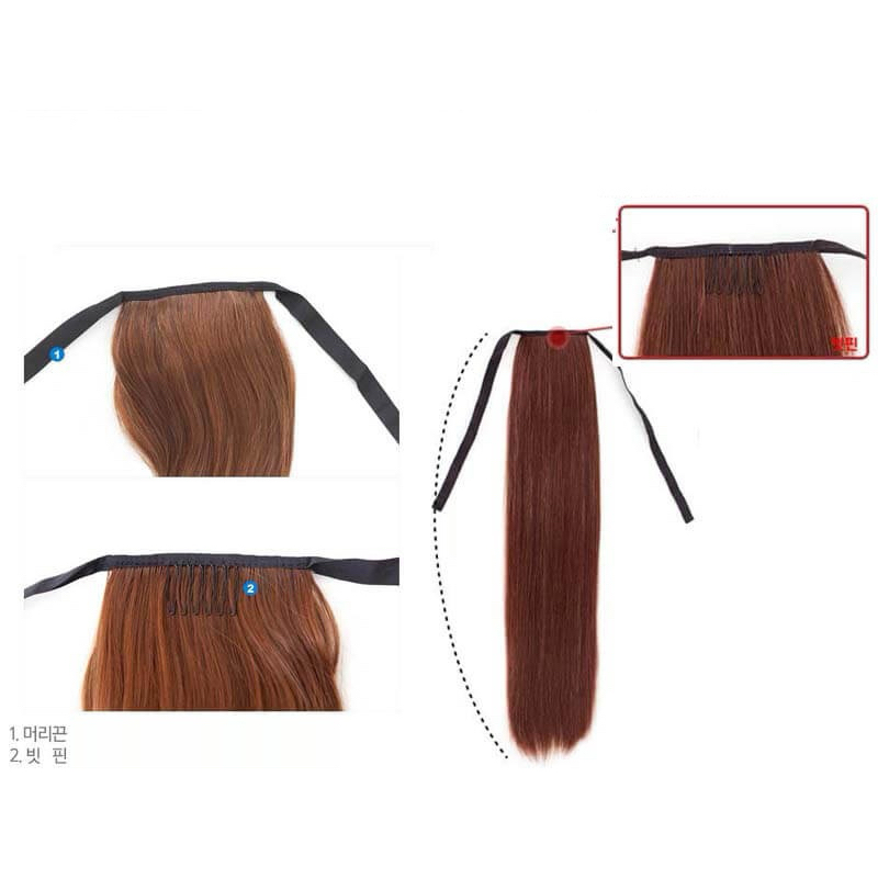 BUỘC TÓC GIẢ THẲNG/ TÓC GIẢ CỘT THẲNG DÀI 45,55,65,70CM TỰ NHIÊN DỄ SỬ DỤNG