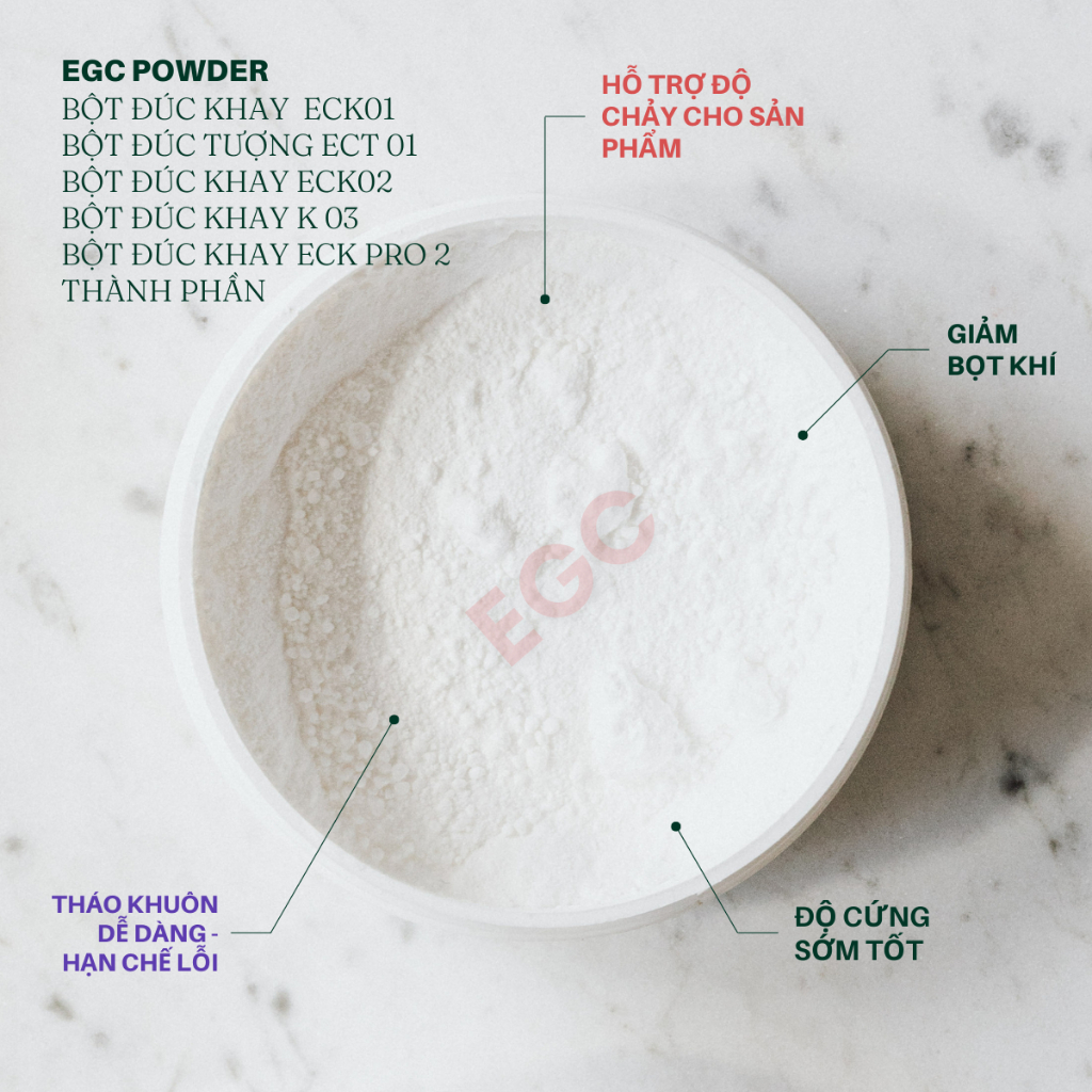 [5kg] ECK01 PLUS bột đúc khay, hũ nến cao cấp, tượng chuyên dụng tháo khuôn sớm, độ cứng cao, chống cháy và an toàn