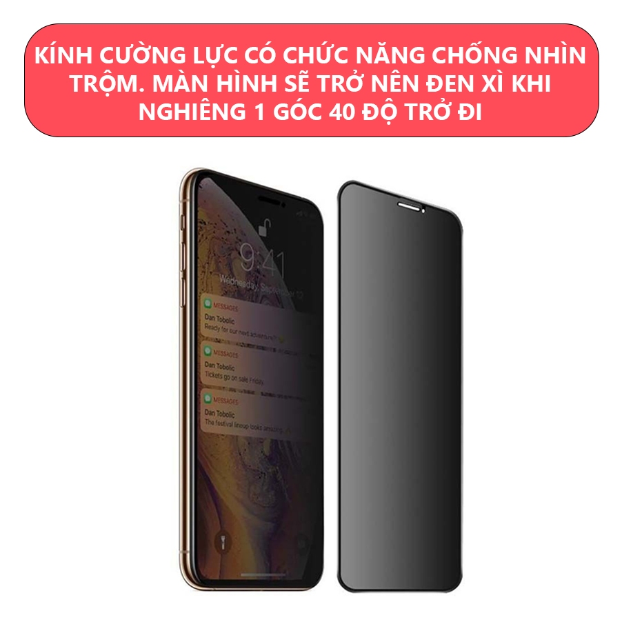 Kính Cường Lực Chống Nhìn Trộm , Chống Vân Tay và Siêu Trong Suốt cho iphone x xs max 11 12 13 14 15 16 17 pro max plus
