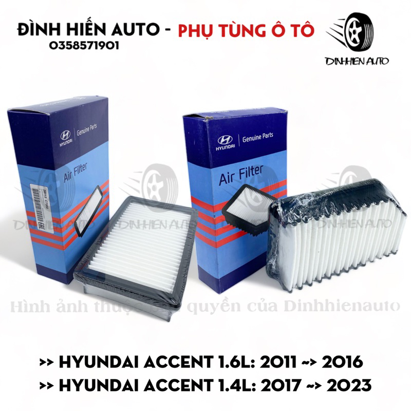 Lọc gió động cơ xe Hyundai Accent (2011 ~> 2023) (Mã: 281131R100 ...