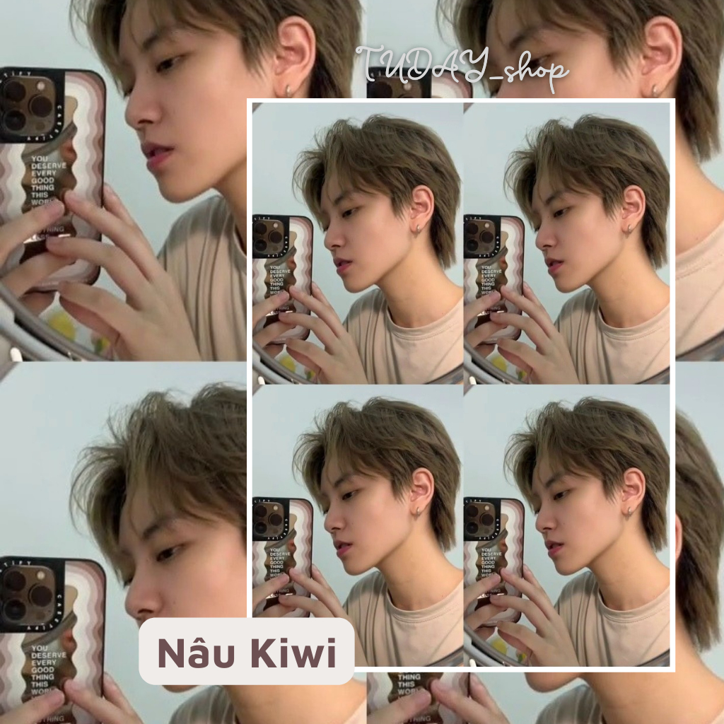 Thuốc Nhuộm Tóc Màu NÂU Kiwi Nam Không Cần Tẩy| Tudayhair, Tudayhairs