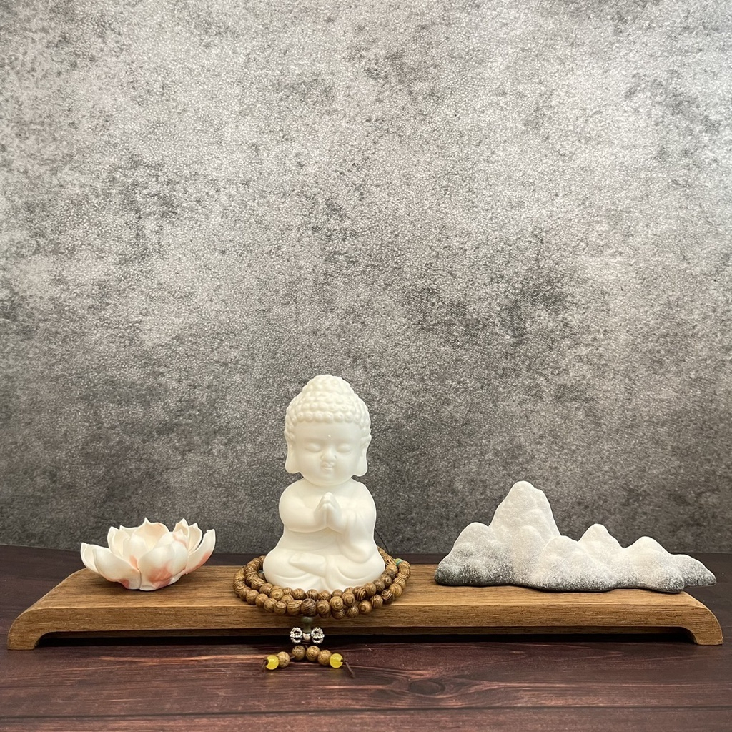 Bộ Tượng Phật Chibi Mini Bằng Gốm, Tượng Phật Chibi An Vui, Tượng Phật Phong Thuỷ , Bàn Làm Việc, Bàn Trà