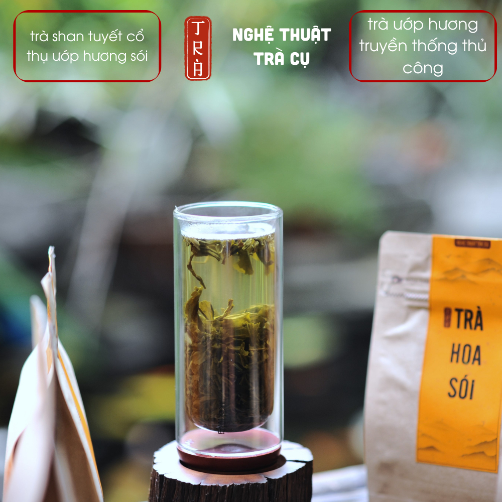 Trà shan tuyết ướp hương hoa sói truyền thống [Thư Vương Trà]ư đóng túi ziper 100gr bảo quản kĩ