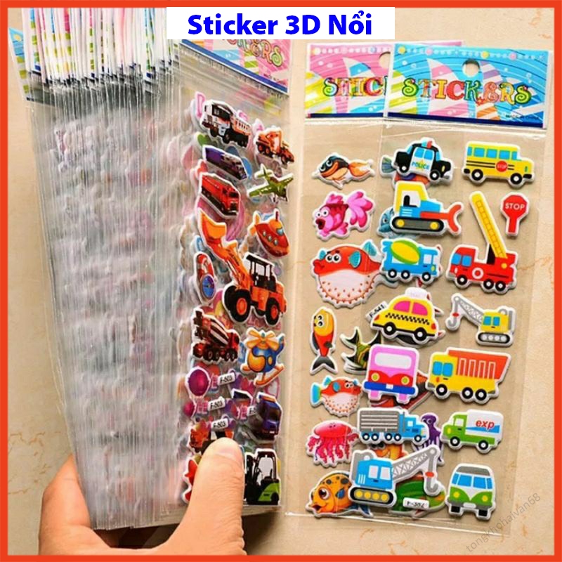 Miếng Dán Sticker 3D nổi trang trí chống thấm nước nhiều mẫu mã đa dạng ...