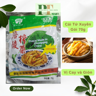 Combo 4 Gói Cải Tứ Xuyên gói 70g Trùng Khánh. Dưa Cải muối ăn liền