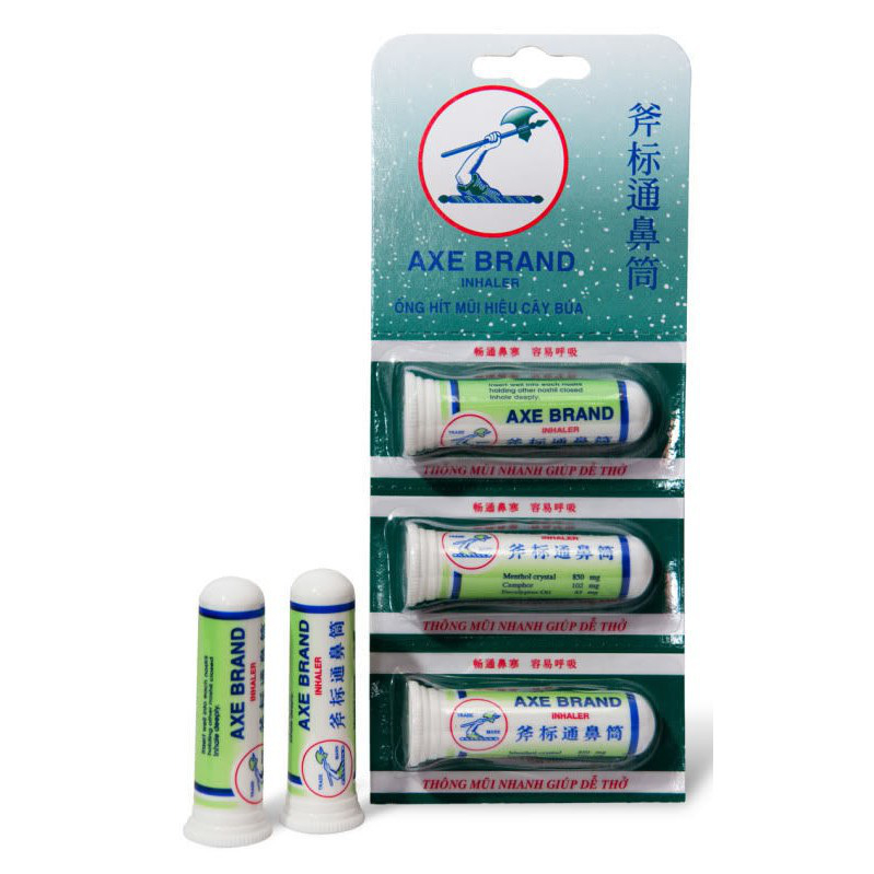 [CHÍNH HÃNG] ỐNG HÍT CÂY BÚA AXE BRAND SINGAPORE INHALER GIẢM NGHẸT MŨI