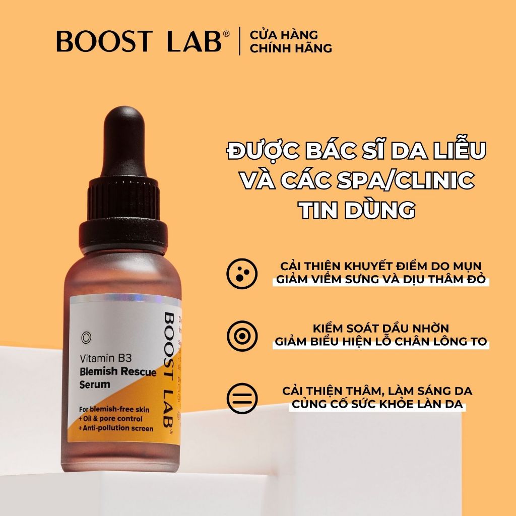 Tinh Chất Niacinamide Cải Thiện Khuyết Điểm và Bảo Vệ Da BOOST LAB