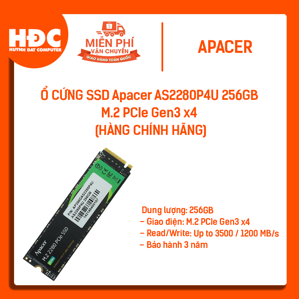 Ổ cứng SSD Apacer AS2280P4U 256GB M.2 PCIe Gen3 x4 (AP256GAS2280P4U-1 ...