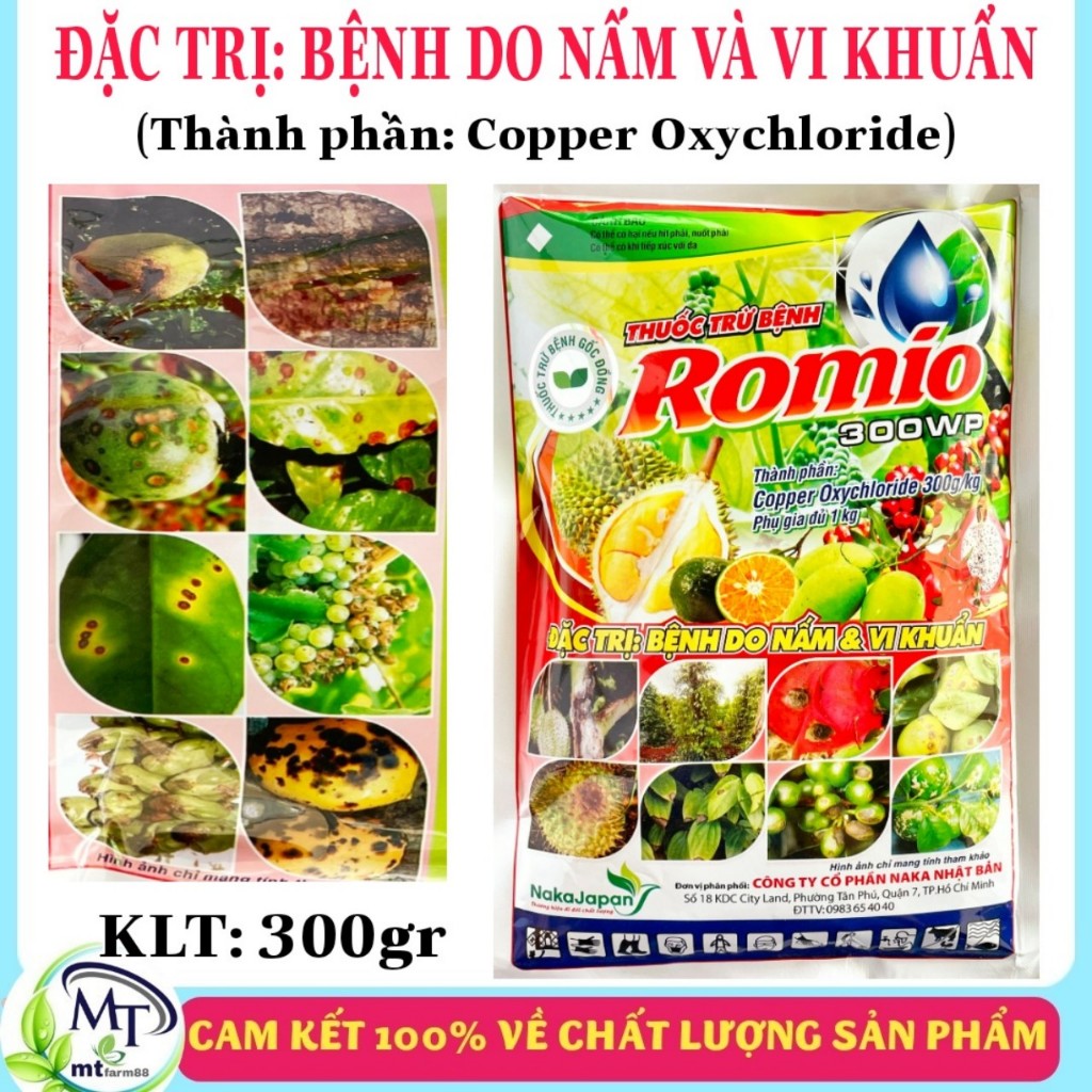 [10 Gói] Copper Oxychloride - ROMIO 300WP - 300gr - rỉ sắt, nấm hồng ...