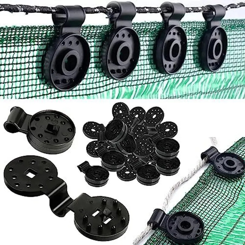 (LOẠI DÀY) Bộ 50 Móc Kẹp Lưới Bạt Che Nắng Nhiều Đinh Cao Cấp ★NÚT ĐEN KẸP RÈM★