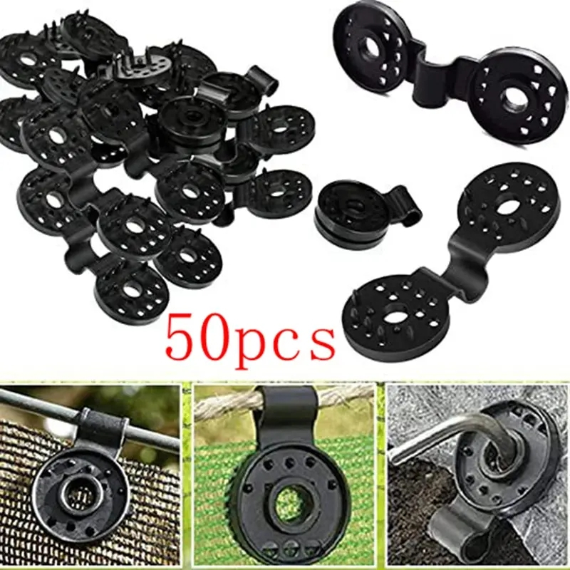 (LOẠI DÀY) Bộ 50 Móc Kẹp Lưới Bạt Che Nắng Nhiều Đinh Cao Cấp ★NÚT ĐEN KẸP RÈM★