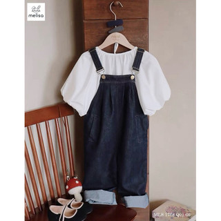 (Chính hãng) Yếm jean cho bé gái. Yếm jean quần ống suông cho bé siêu nịnh dáng 2-12Y 13-45kg