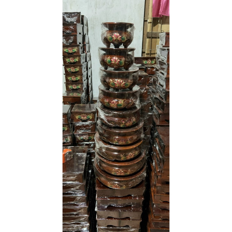 Đôn gỗ - Đế gỗ tròn để tượng Phật, lư hương, bát nhang
