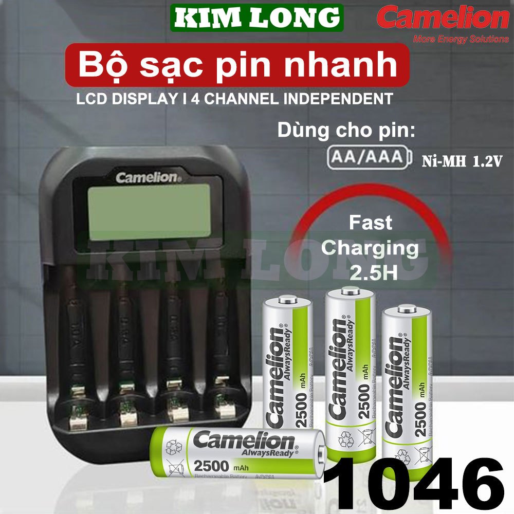 Bộ sạc Camelion BC-1046,pin sạc AA2700mAh,AA2500mAh,AA2300mAh ...