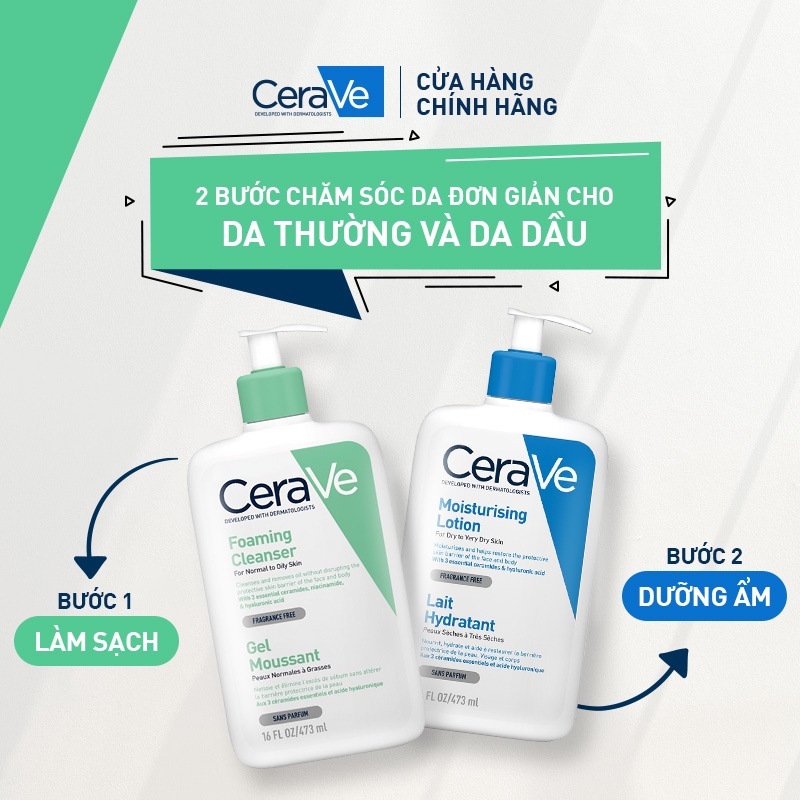 Sữa rửa mặt CERAVE cho da dầu da mụn và nhạy cảm 236ml