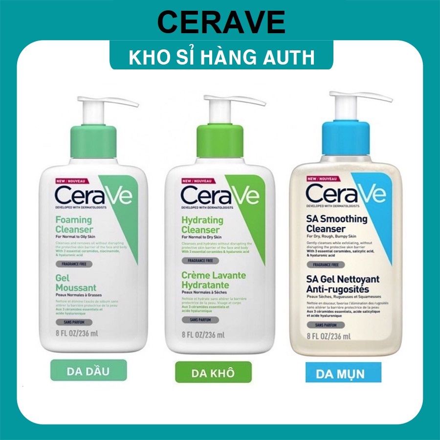 Sữa rửa mặt CERAVE cho da dầu da mụn và nhạy cảm 236ml