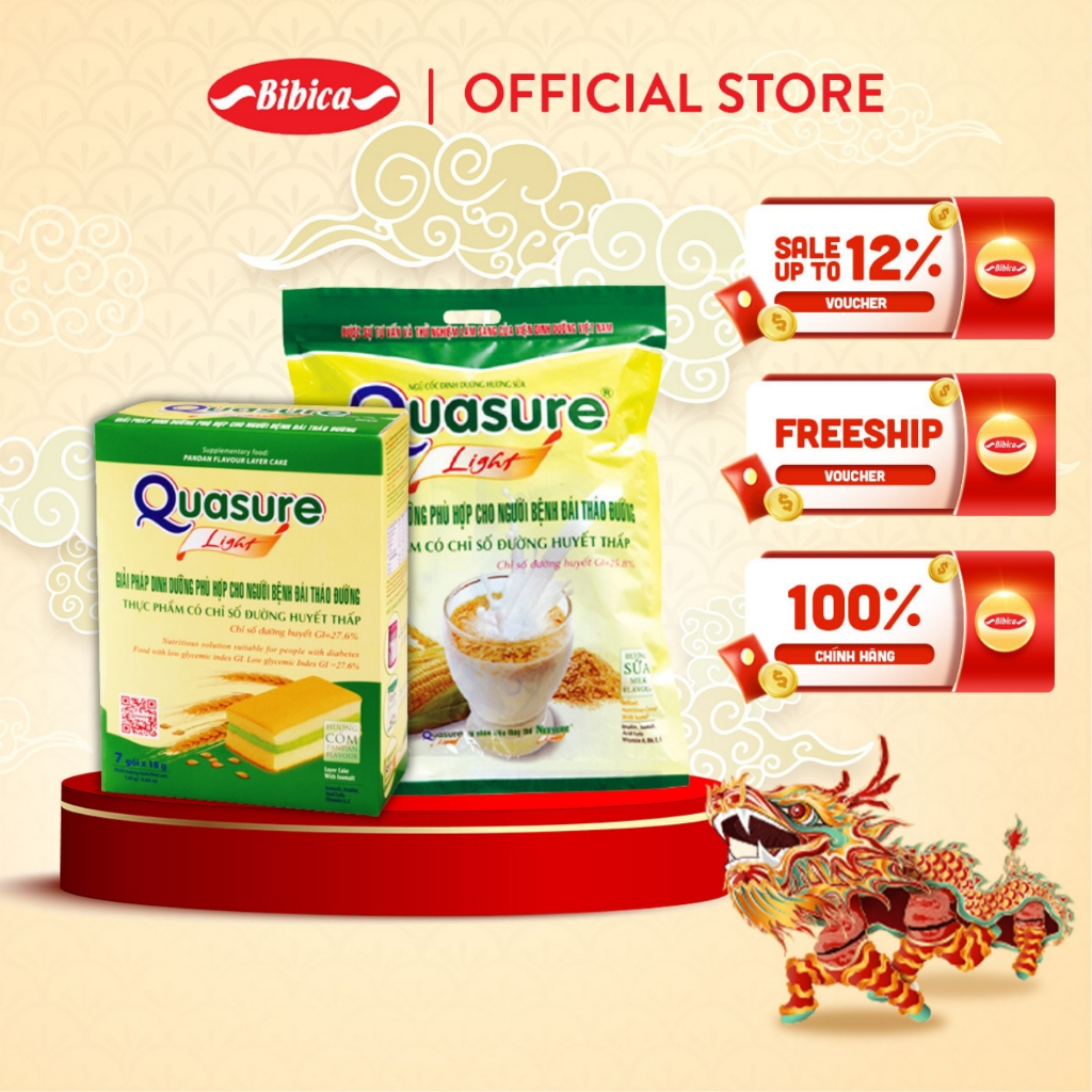 Combo Mix 2 Món Quasure Light Bibica Dinh Dưỡng dành cho người ăn kiêng