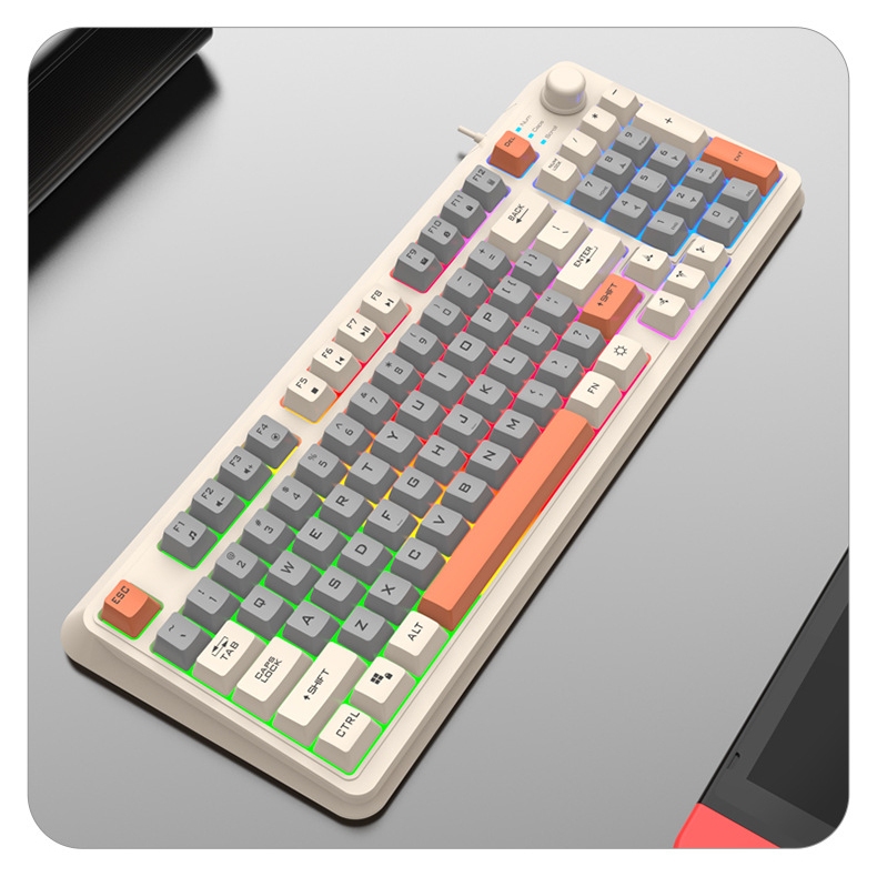 Bàn Phím Giả Cơ Gaming Xunfox K82 Có Núm Xoay Led Rainbow Keycap Bpt Phím Cực êm Không Có 4798