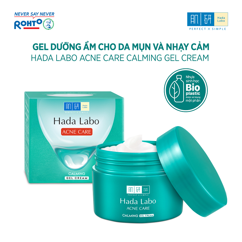 Ảnh Gel dưỡng ẩm cho da mụn, nhạy cảm Hada Labo Acne Care Calming Gel Cream 50g 2